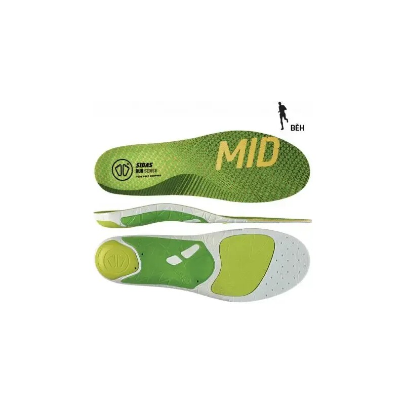 Sidas 3feet Run Sense Mid Vložky do topánok Stredná klenba 1 pár vel. 48448862