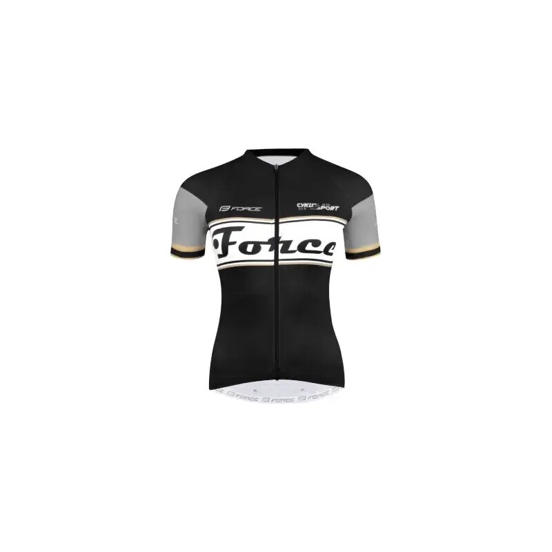 Force Retro Lady dámsky dres krátky rukáv čierna/zlatá vel. M 48449776