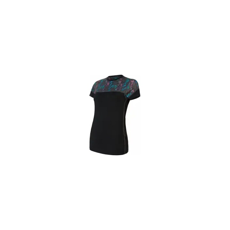 Sensor Merino Impress dámske tričko krátky rukáv čierna/Stripes vel. S 48452054
