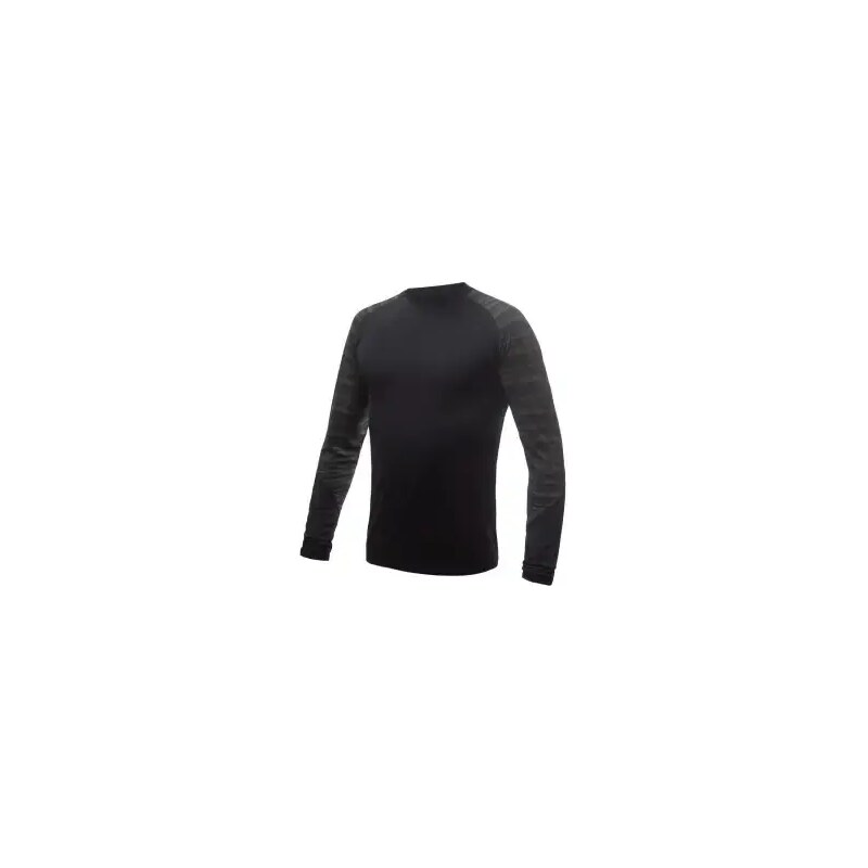 Sensor Merino Impress pánske tričko dlhý rukáv čierna/Batik vel. M 48452059