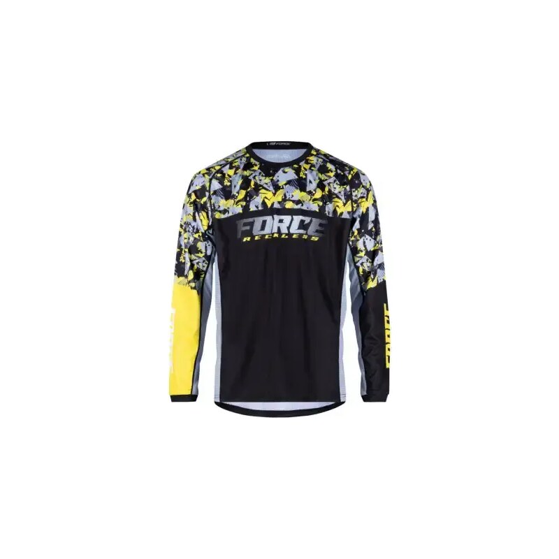 E-shop Force Reckless unisex dres dlhý rukáv čierna/žltá/sivá vel. XL