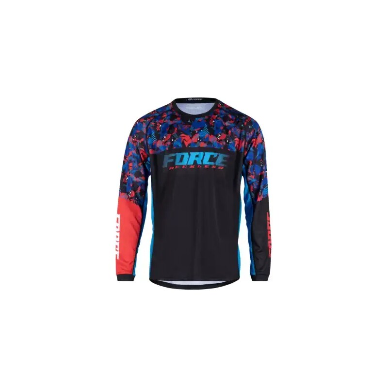 Force Reckless unisex dres dlhý rukáv čierna/červená/modrá vel. M 48453799