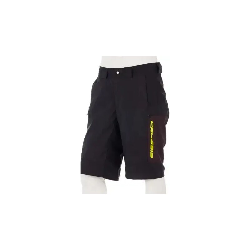 Crussis Freeride pánske voľné šortky black/yellow vel. S 48473525