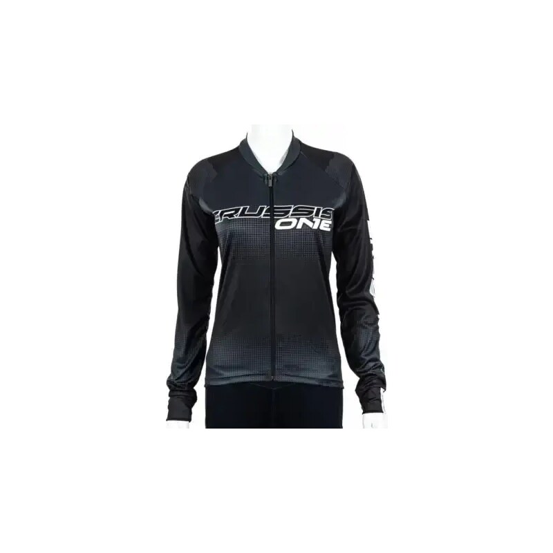 E-shop Crussis One dámsky cyklistický dres dlhý rukáv čierna/biela vel.