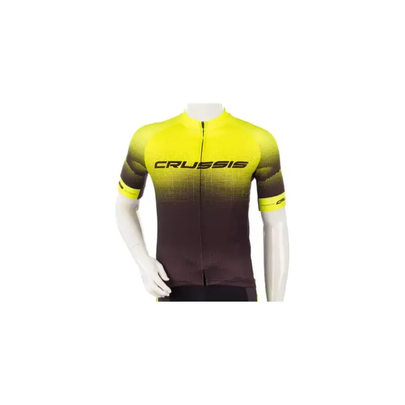 E-shop Crussis pánsky cyklistický dres s krátkym rukávom čierna/žltá