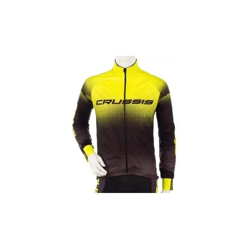E-shop Crussis No-Wind pánska cyklistická bunda čierna/žltá vel. L