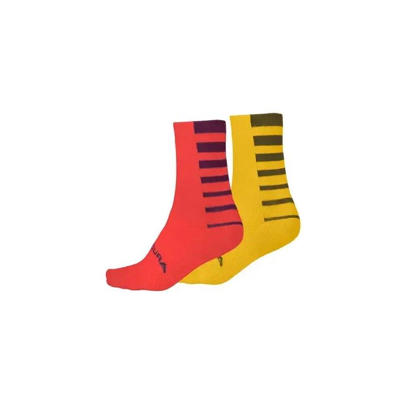 Endura Coolmax Stripe ponožky (2 páry v balení) Pomegranate vel. S-M 48477991