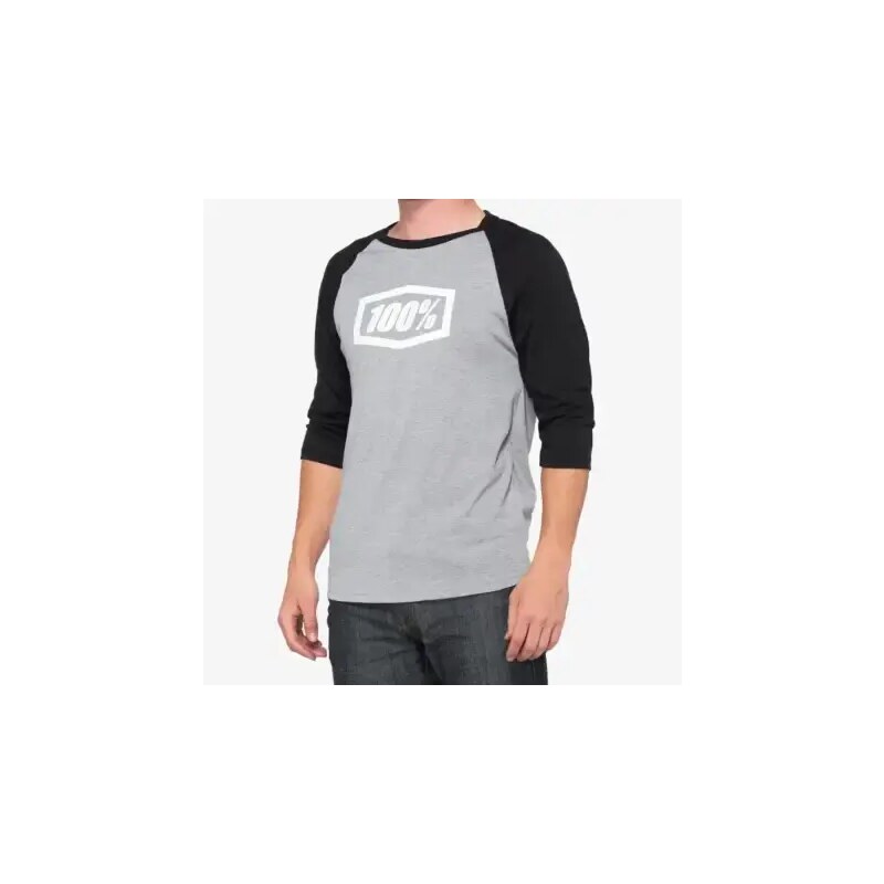 100% Icon Tech Tee Pánske tričko s 3/4 rukávom Grey/Black vel. M 48479025