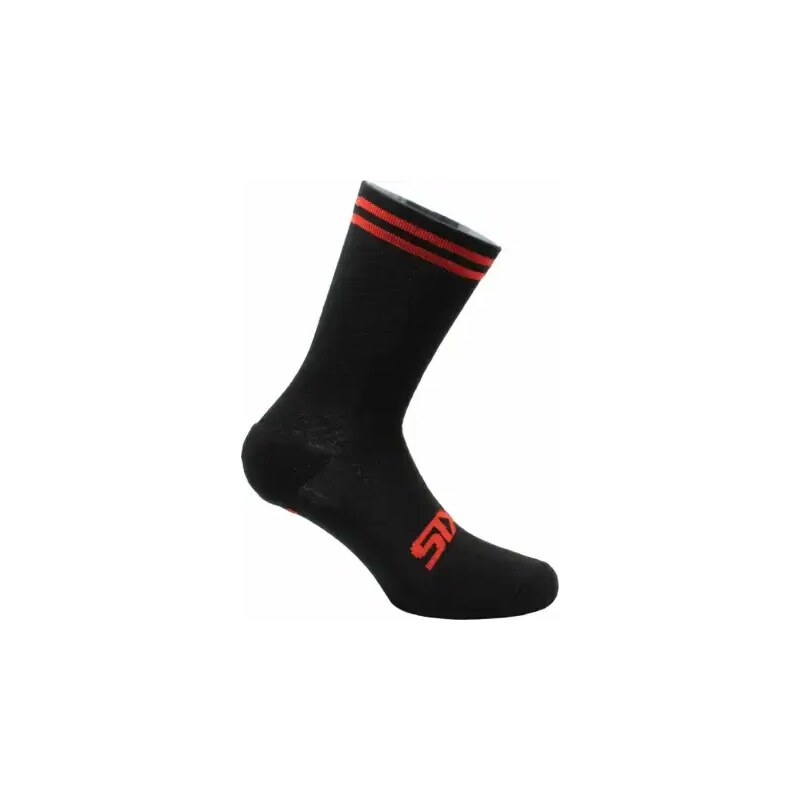E-shop SIXS Merino ponožky čierna/červená vel. 44/47