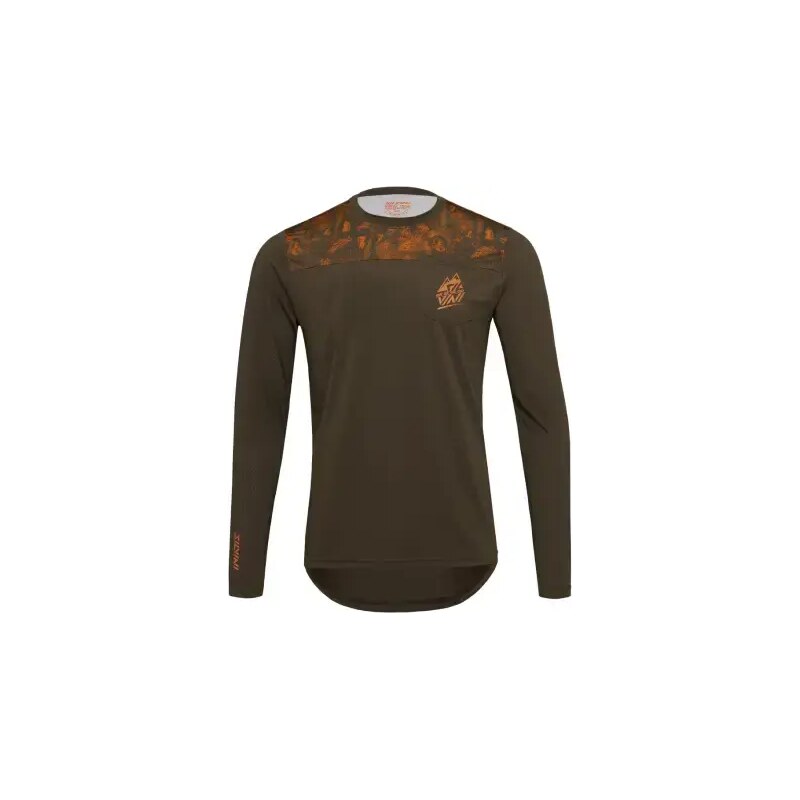 Silvini Ello Pánsky dres s dlhým rukávom Olive/Orange vel. S 54803955