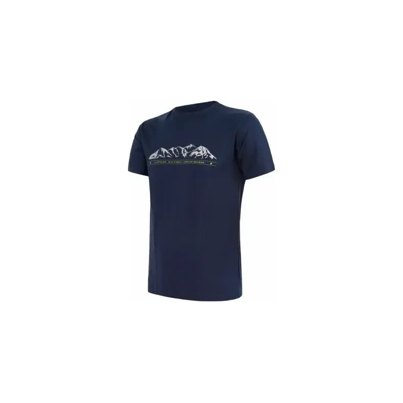 Sensor Merino Active PT Mountains pánske tričko krátky rukáv Deep Blue 48474331