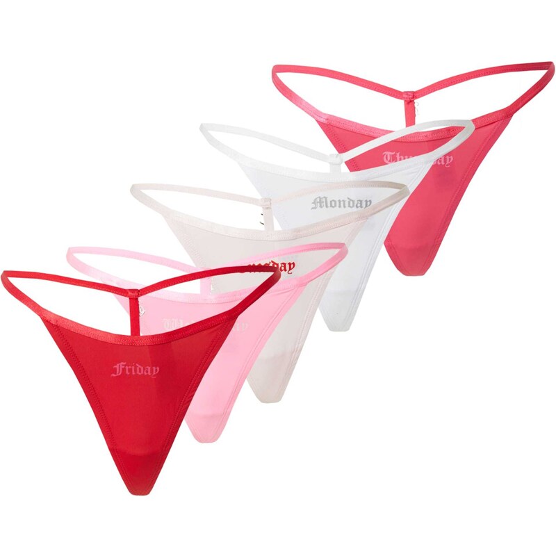 Juicy Couture Tangá ružová / červená / svetločervená / šedobiela / 54829318