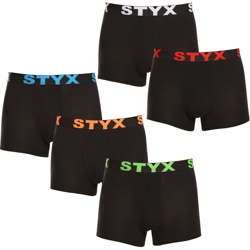 5PACK pánske boxerky Styx športová guma čierné (5G9602) 48208399