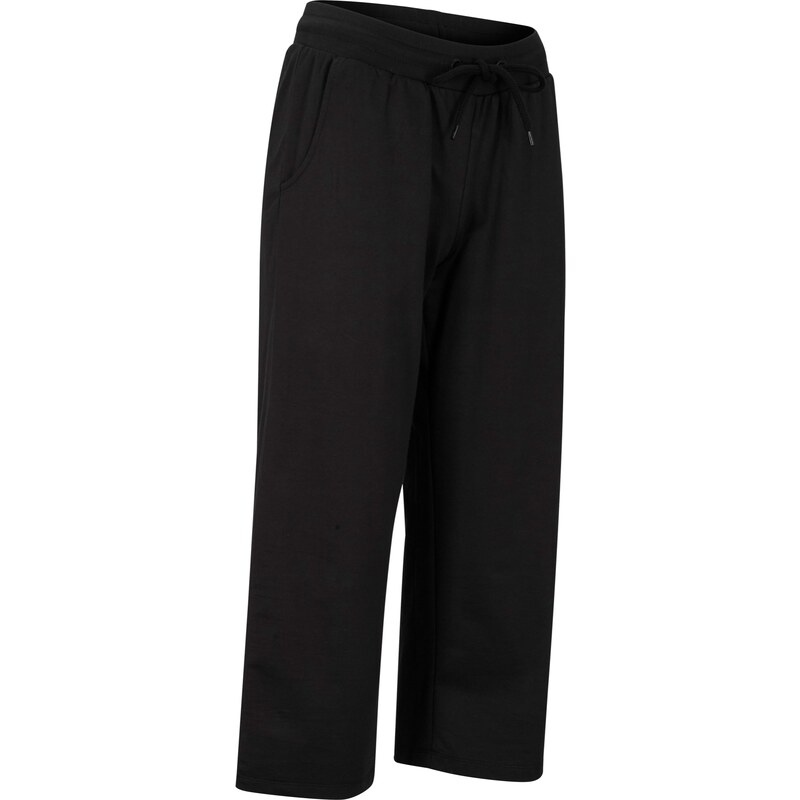 bonprix Tepláky z bio bavlny, 3/4-dĺžka, farba čierna 53554189