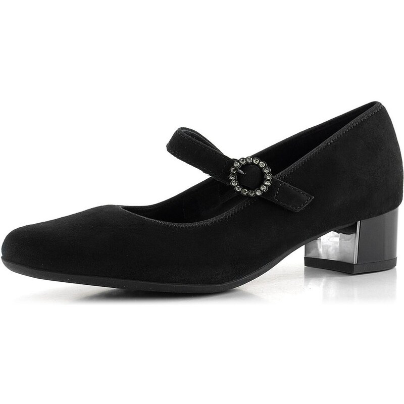 Ara širšie semišové lodičky s priehlavkovým pásikom Nizza Schwarz 12 62752173