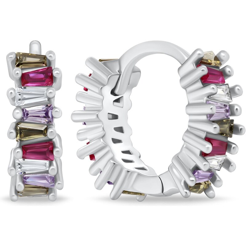 Brilio Silver Strieborné náušnice s farebnými zirkónmi EA1030WRBW 66583451