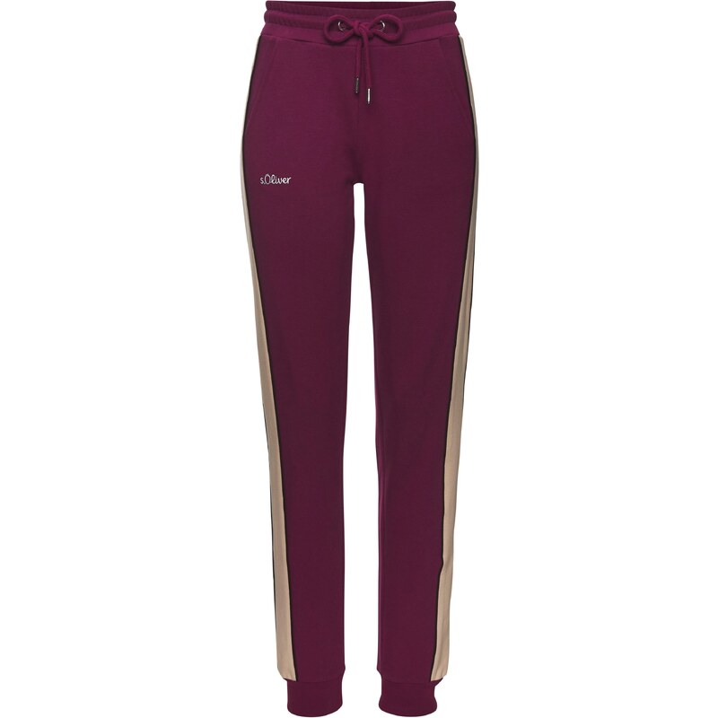 s.Oliver Nohavice béžová / vínovo červená / čierna / biela 55251156