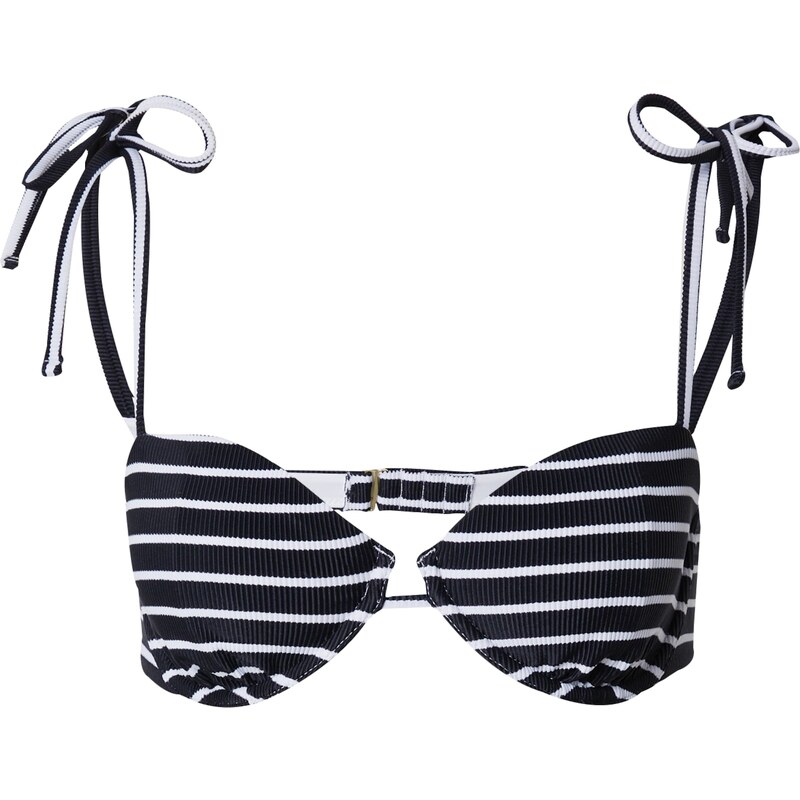 Abercrombie & Fitch Bikinový top čierna / šedobiela 54933118