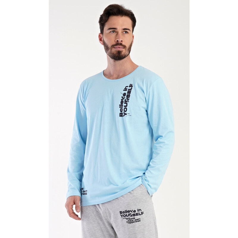 Vienetta MAN Pánske pyžamo dlhé Henry 54965381