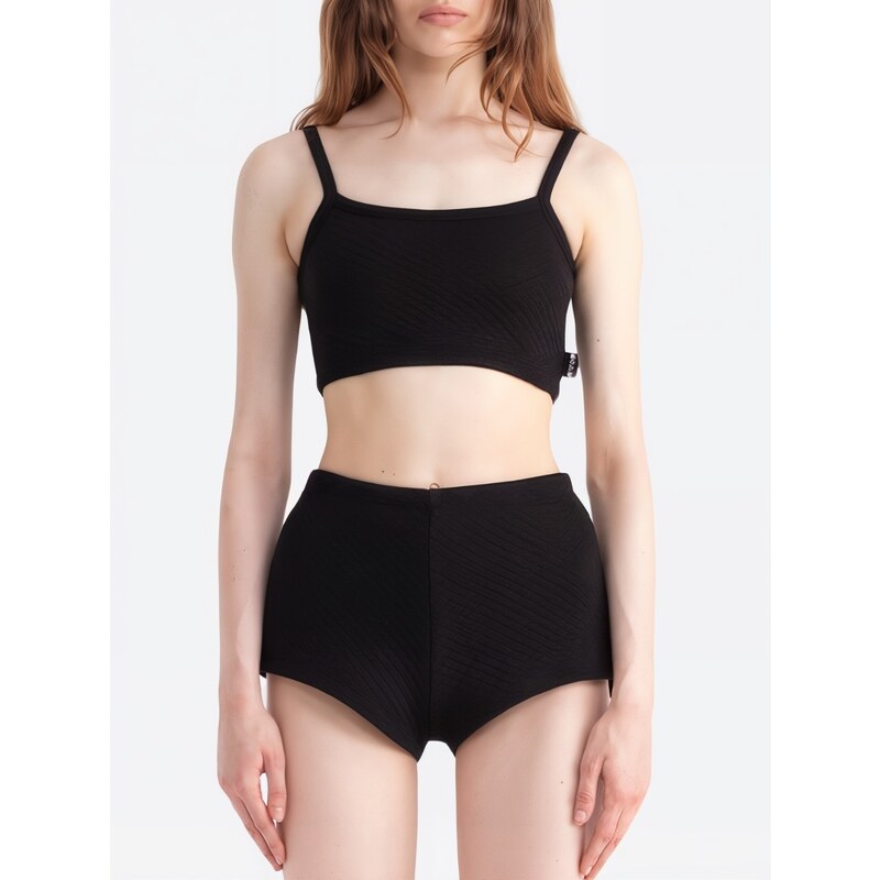 #VDR Quilted Black Crop Top 54959241