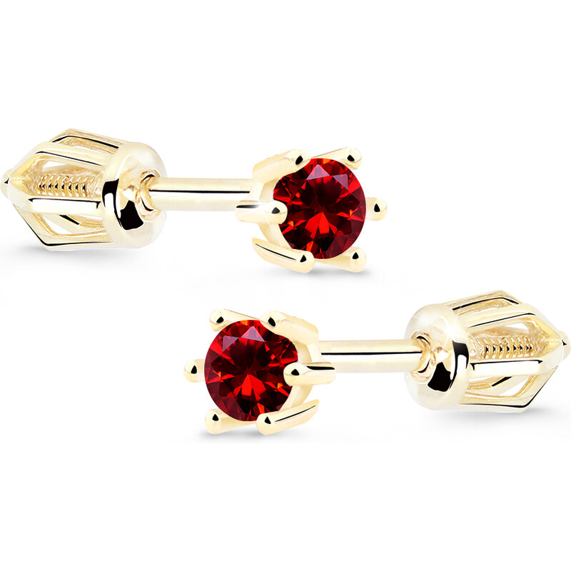 Cutie Diamonds Slušivé náušnice zo žltého zlata s rubínmi DZ8012-30-RU 66579695