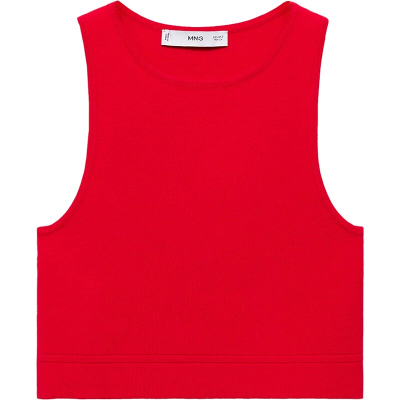 MANGO Vyšívaný top MADRID červená 55342084