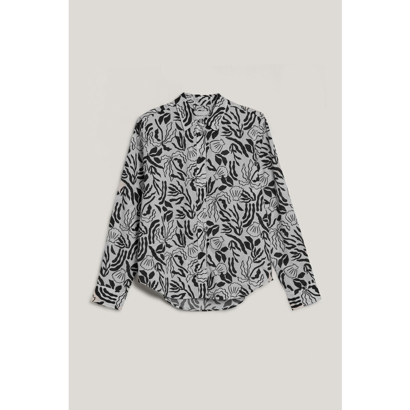 KOŠEĽA GANT REG PALM PRINT COT VOILE SHIRT EGGSHELL 54439630