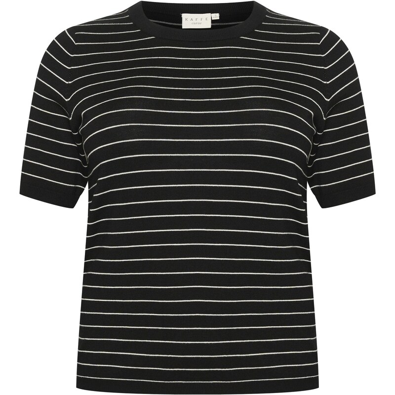 KAFFE CURVE Sveter Malia čierna / biela 57017467