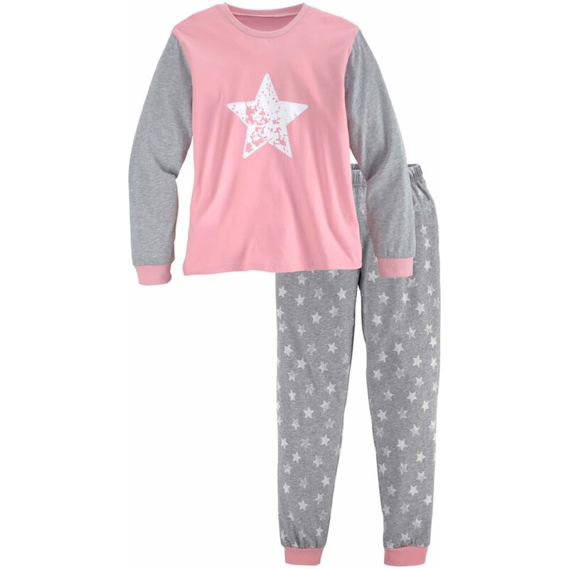 ARIZONA Pyžamo sivá melírovaná / ružová / šedobiela 55888155