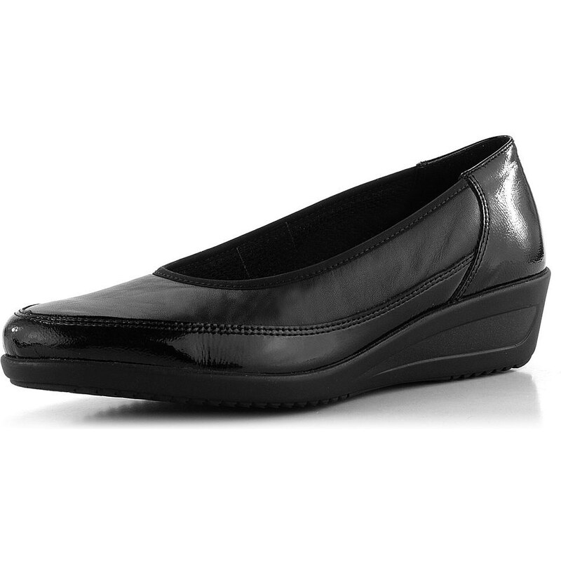 Ara širšie lodičky na kline s lakom Schwarz Zürich 12-40617-25 66060859