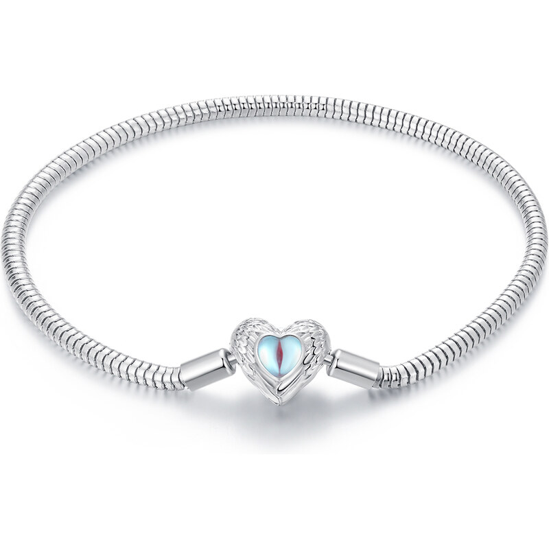 Emporial strieborný náramok na prívesky Dúhové mesačné srdce BSB163 54978709