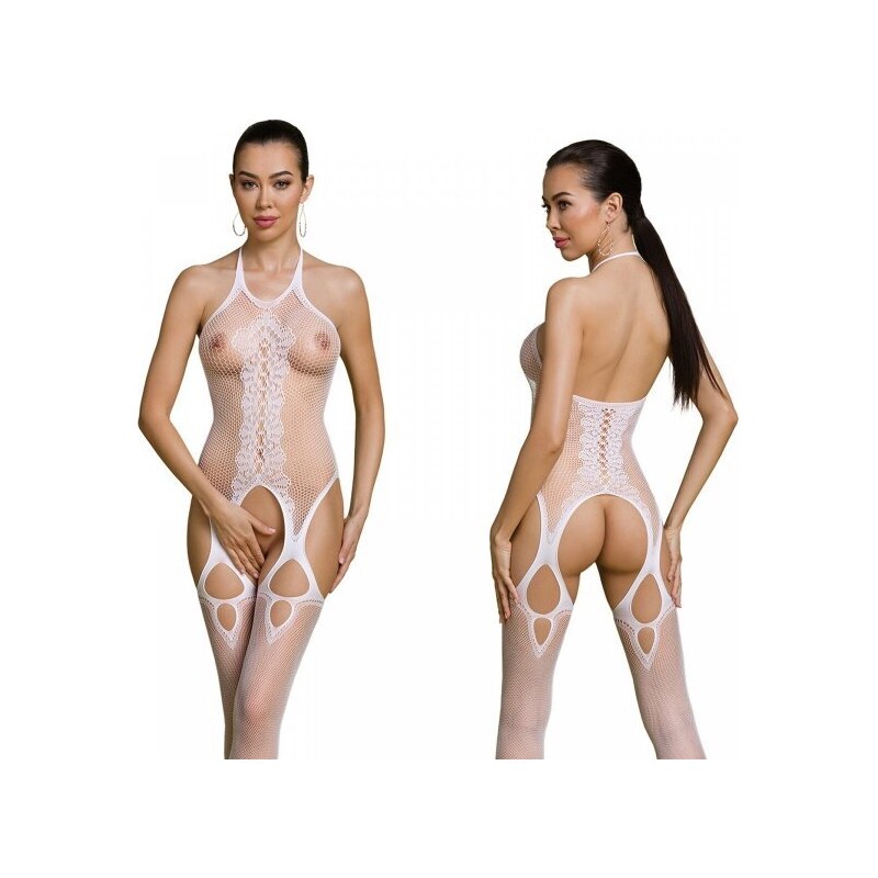 Passion ECO BS013 white - Bodystocking 55124435