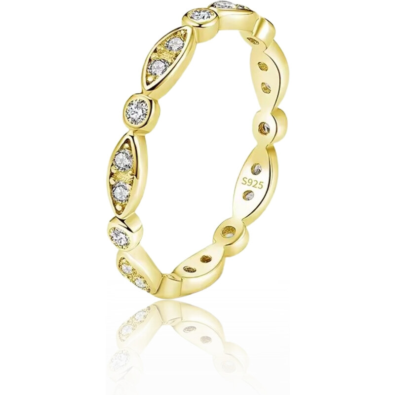 MAJYA Strieborný prsteň REEVA pozlátený 11023/6 64581971