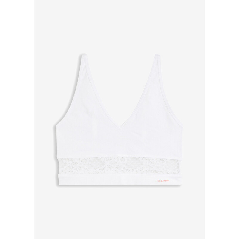 bonprix Feel Comfort podprsenka s jemnou čipkou, farba biela 55025663