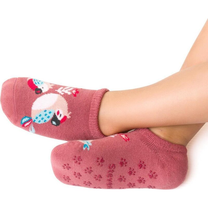 BASIC Ružové dievčenské protišmykové ponožky Art.134 XE065, PINK - ABS 55033013