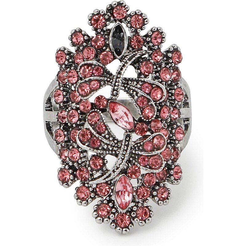 SOHI Prsteň Oucia červená / strieborná 55048319