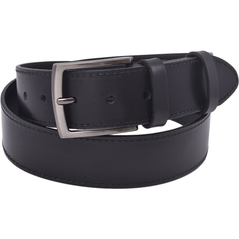 Mercucio Pánsky kožený opasok 740-40-115 čierny šitý pracka Izidor 64508163