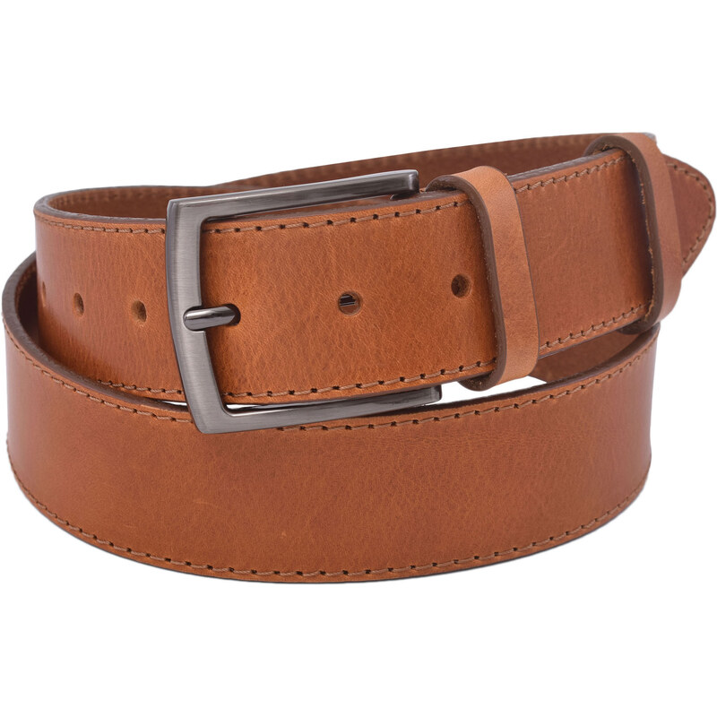 Mercucio Pánsky kožený opasok 740-40-117 koňak šitý pracka Izidor 64508165