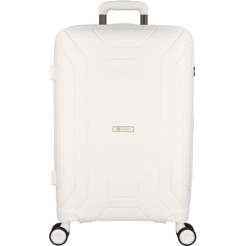 Cestovný plastový kufor Ormi Tiberius veľkosti M, biely 66672334