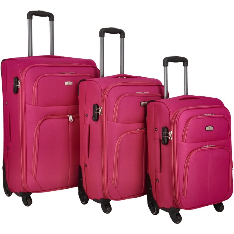 ORMI Látkový kufor Orlin SADA, červeno-ružový 66426634