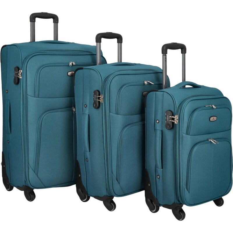 ORMI Látkový kufor Orlin SADA, modro-zelený 66426635