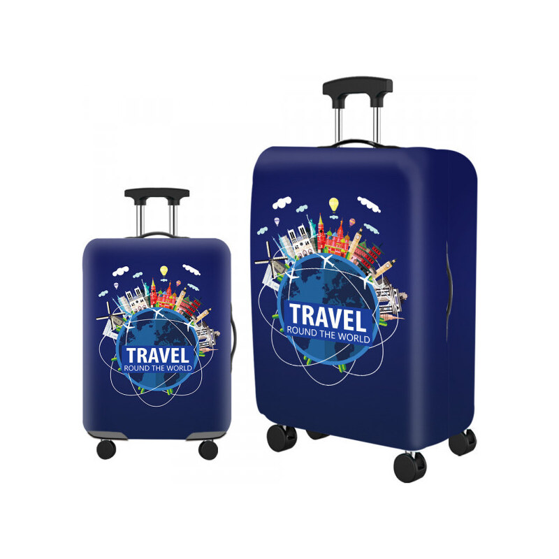 ORMI Obal na kufor Travel World veľkosť M, modrý 66426638