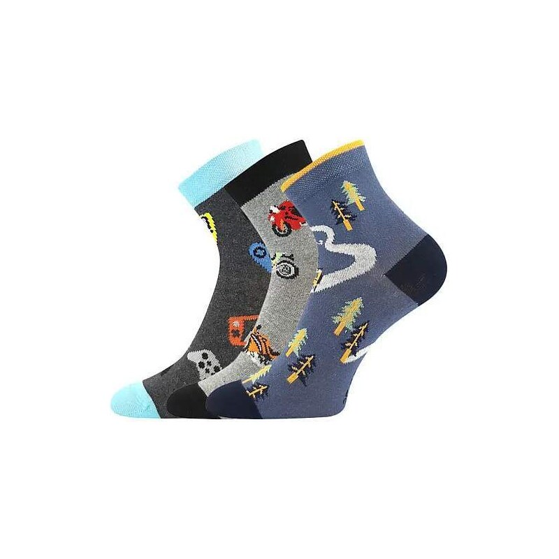 KAY veselé detské slabé ponožky Boma - GAME mix A 25-29 1 kus 3 páry 55244292