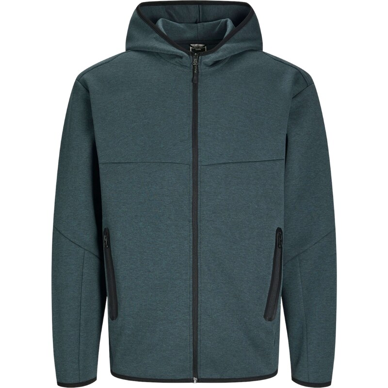 JACK & JONES Tepláková bunda JCOFusion modrozelená / čierna 55181100