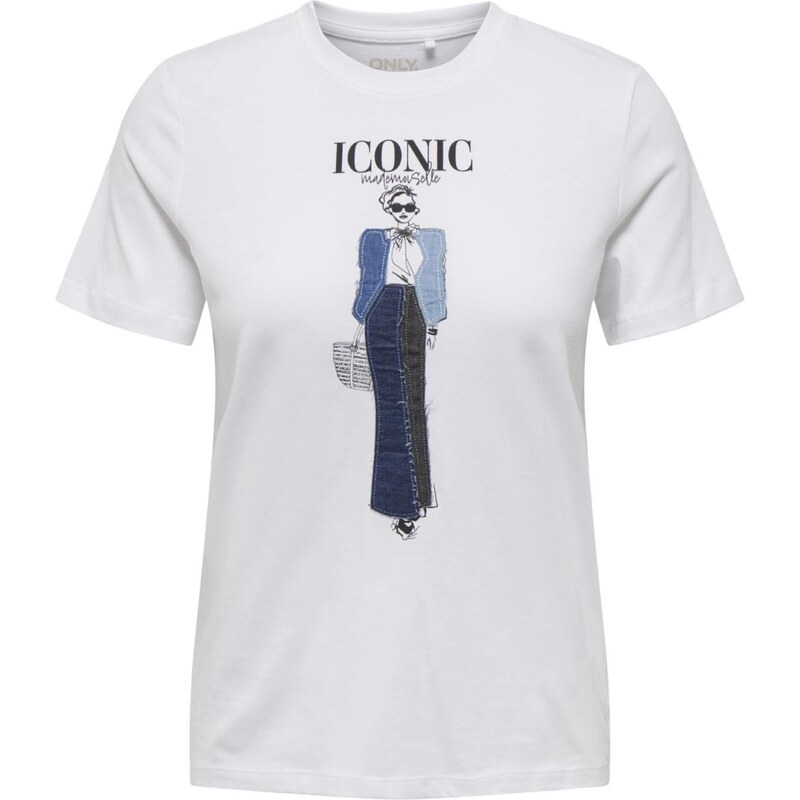 ONLY Tričko ONLEmma modrá denim / svetlomodrá / čierna / biela 55181121