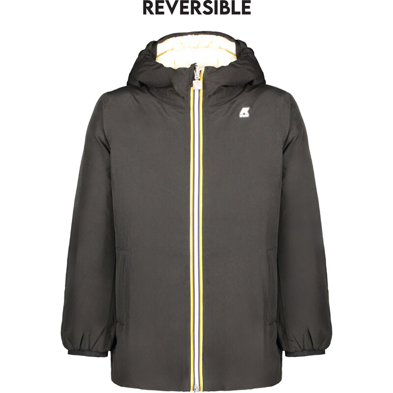 Obojstranná čierna dievčenská bunda K-WAY 64706058