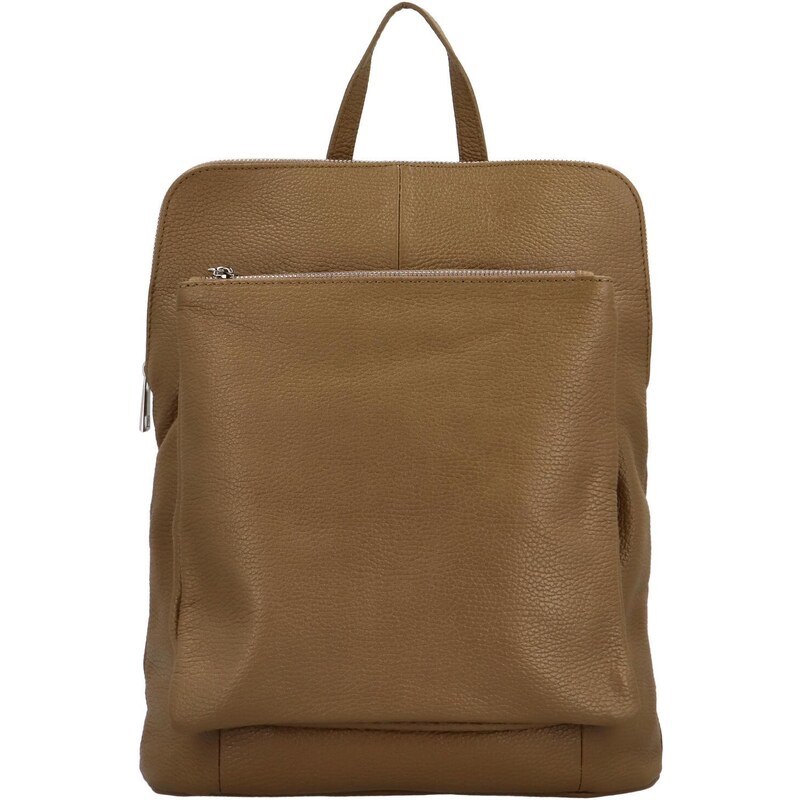 Delami Vera Pelle Dámsky kožený batôžtek/kabelka khaki - Delami Houtel 55297348