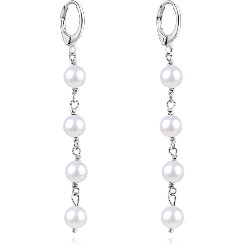 Agato Strieborné náušnice so sladkovodnými perlami AGUC3535P-W 66589818