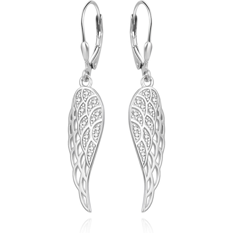 Agato Strieborné visiace náušnice Anjelské krídla AGUC2360L 66580920