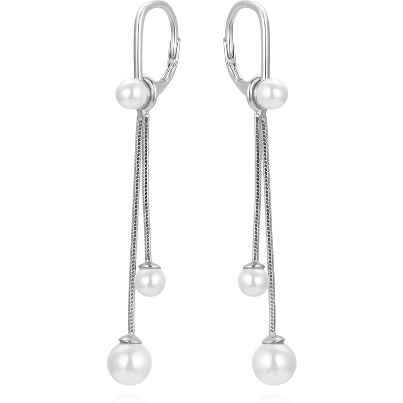 Agato Elegantné strieborné náušnice s perlami AGUC3483P 66587038